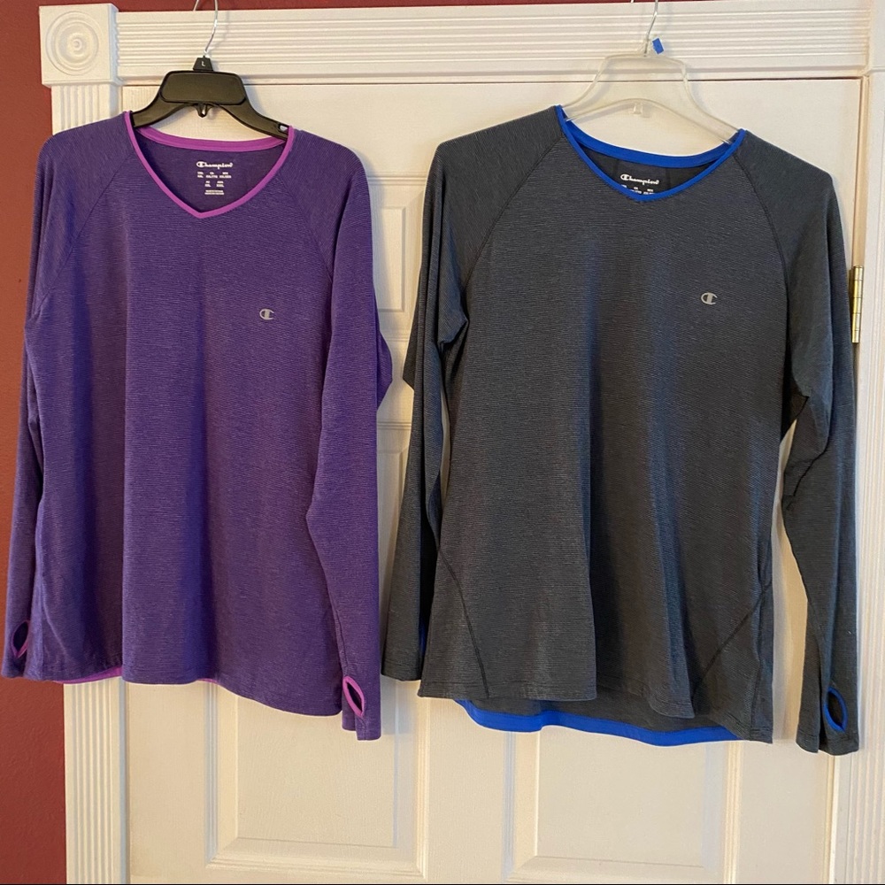 Long sleeved tops with thumb holes (set of 2)